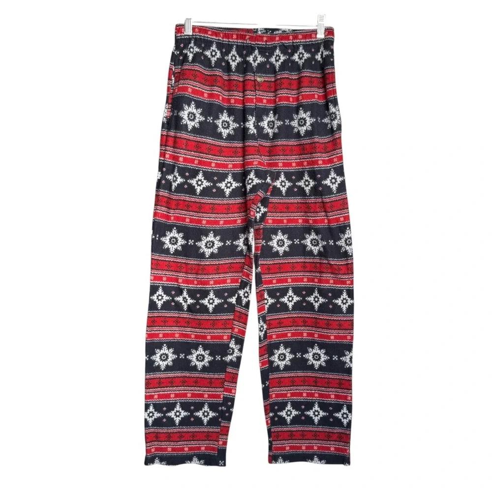 Fruit of The Loom Men's 2 Piece Pajama Set Crewneck Tee Shirt Fleece Pants Small